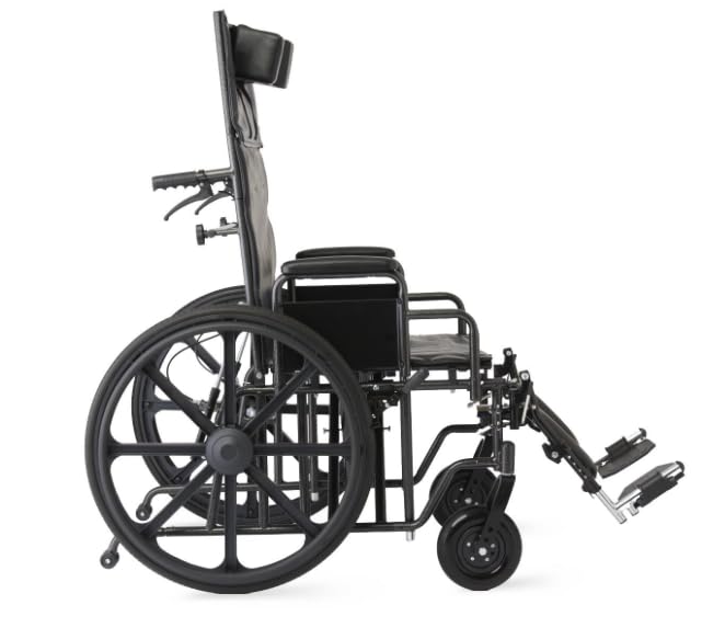 24 Inch Reclining Wheelchair with Elevating Leg Rests V316912