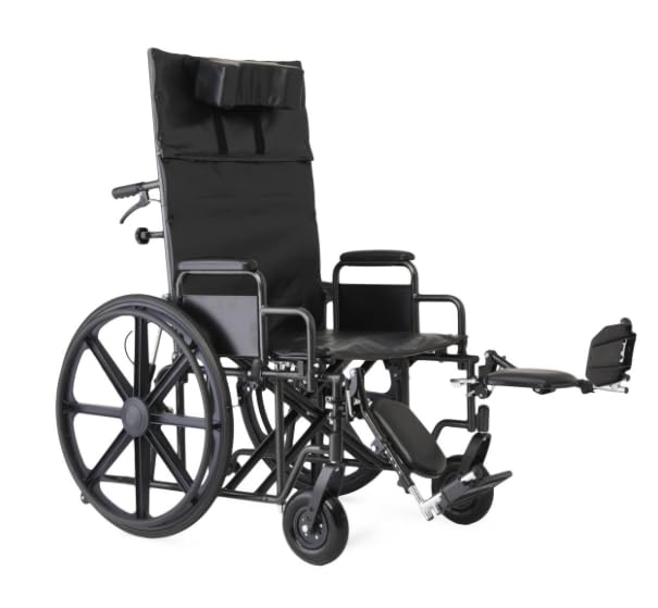 24 Inch Reclining Wheelchair with Elevating Leg Rests V316912