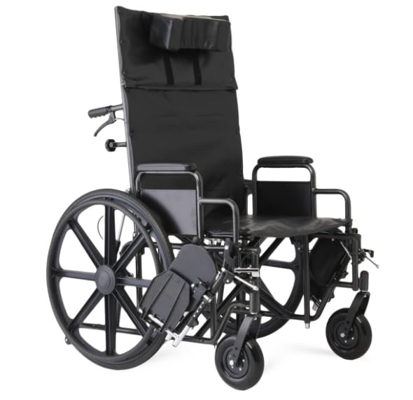 24 Inch Reclining Wheelchair with Elevating Leg Rests V316912