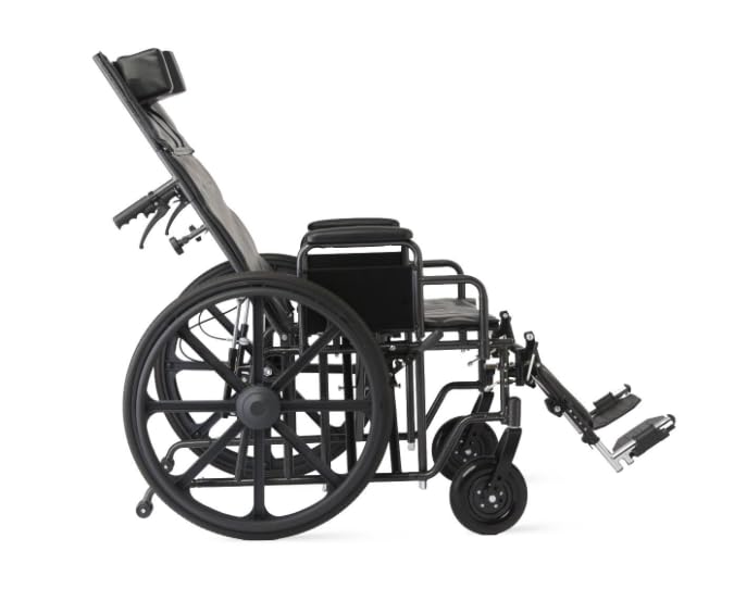 24 Inch Reclining Wheelchair with Elevating Leg Rests V316912