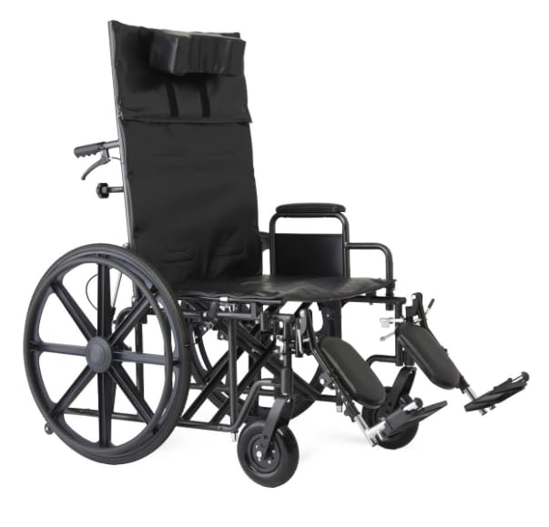24 Inch Reclining Wheelchair with Elevating Leg Rests V316912