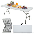 6FT White Plastic Folding Table with Carrying Handle R518
