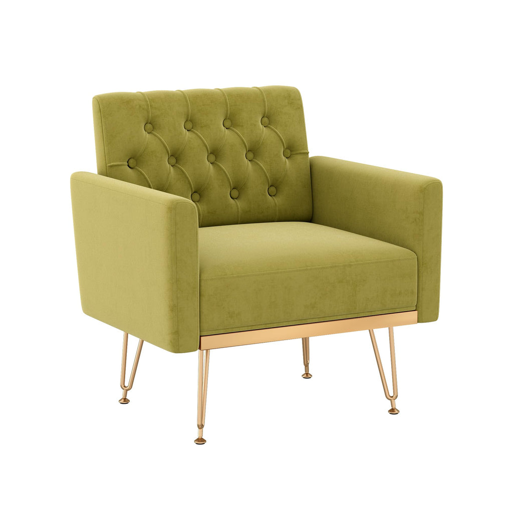 Green Velvet Accent Chair with Arm J992821