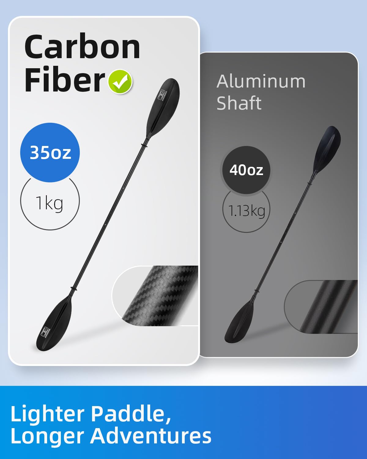 Adjustable Carbon Fiber Kayak Paddle E644