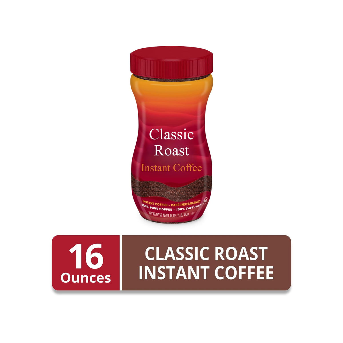 Instant Coffee Crystals Classic Roast 16 oz D905