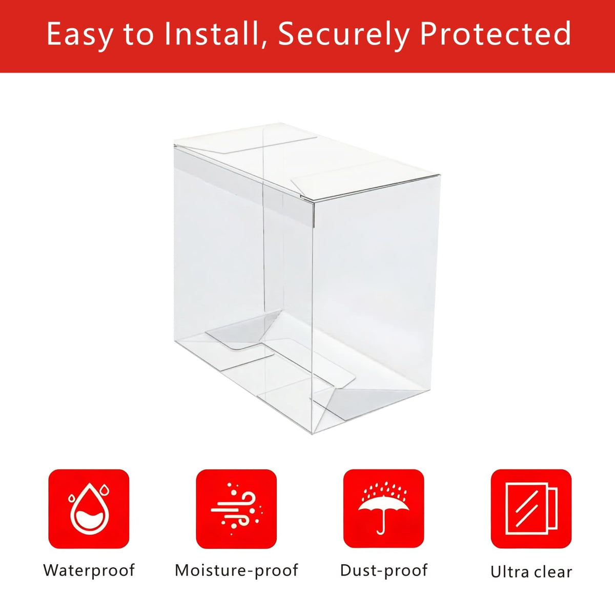 5 Pack 0.5mm Thick Crystal Clear PET Plastic Stackable Display Case S55069