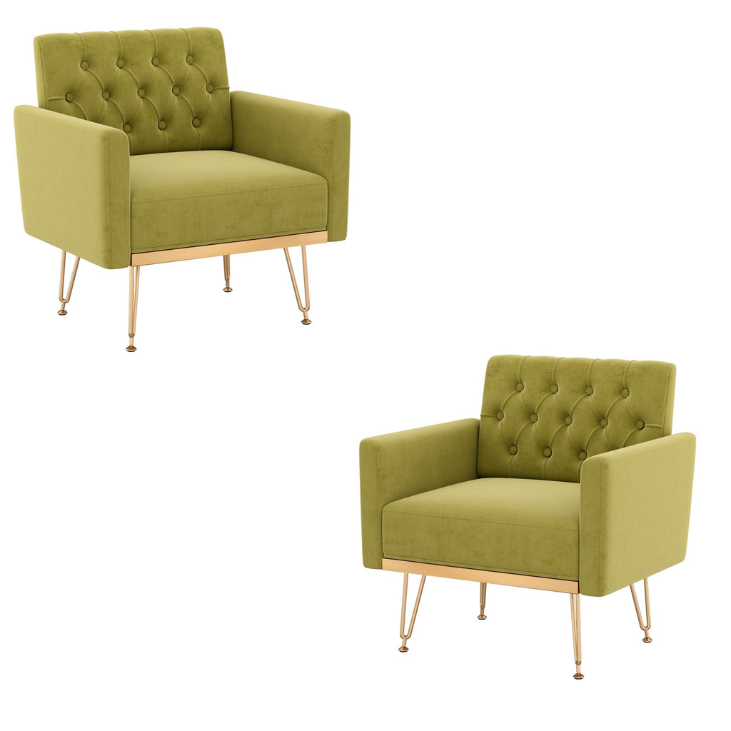 Green Velvet Accent Chair with Arm J992821