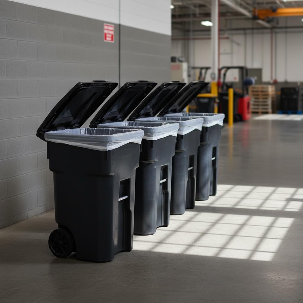 48 Gallon Garbage Cans Trash Cans With 2 Wheels And Lid Heavy Duty K12971