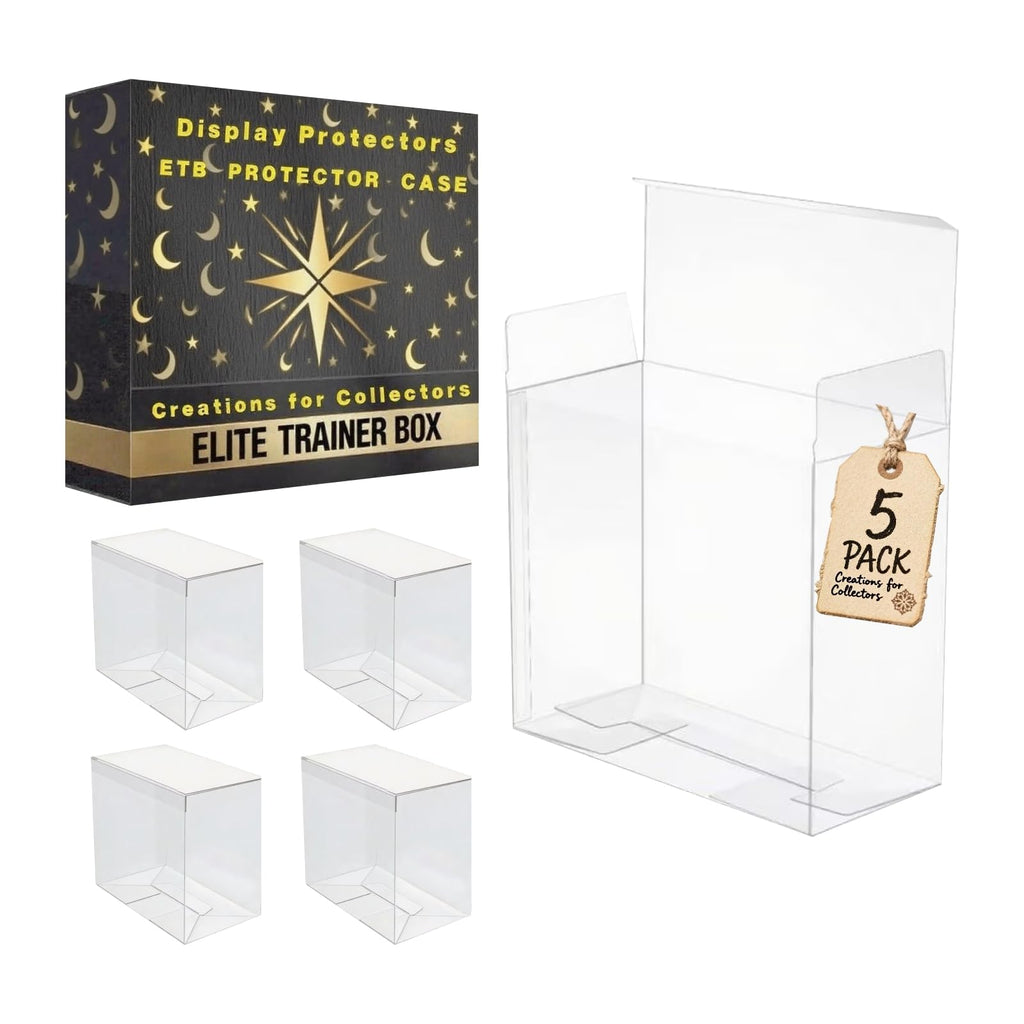 5 Pack 0.5mm Thick Crystal Clear PET Plastic Stackable Display Case S55069