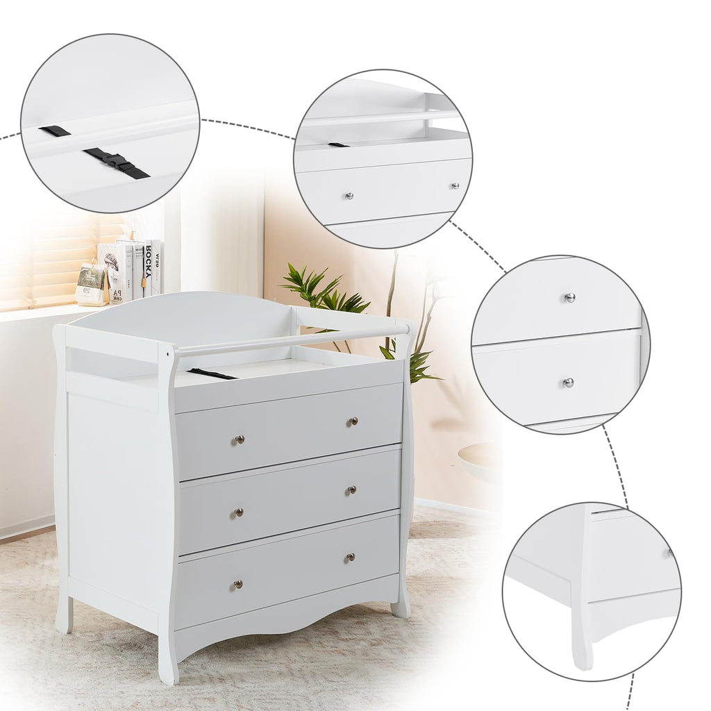 White Changing Table Dresser B772