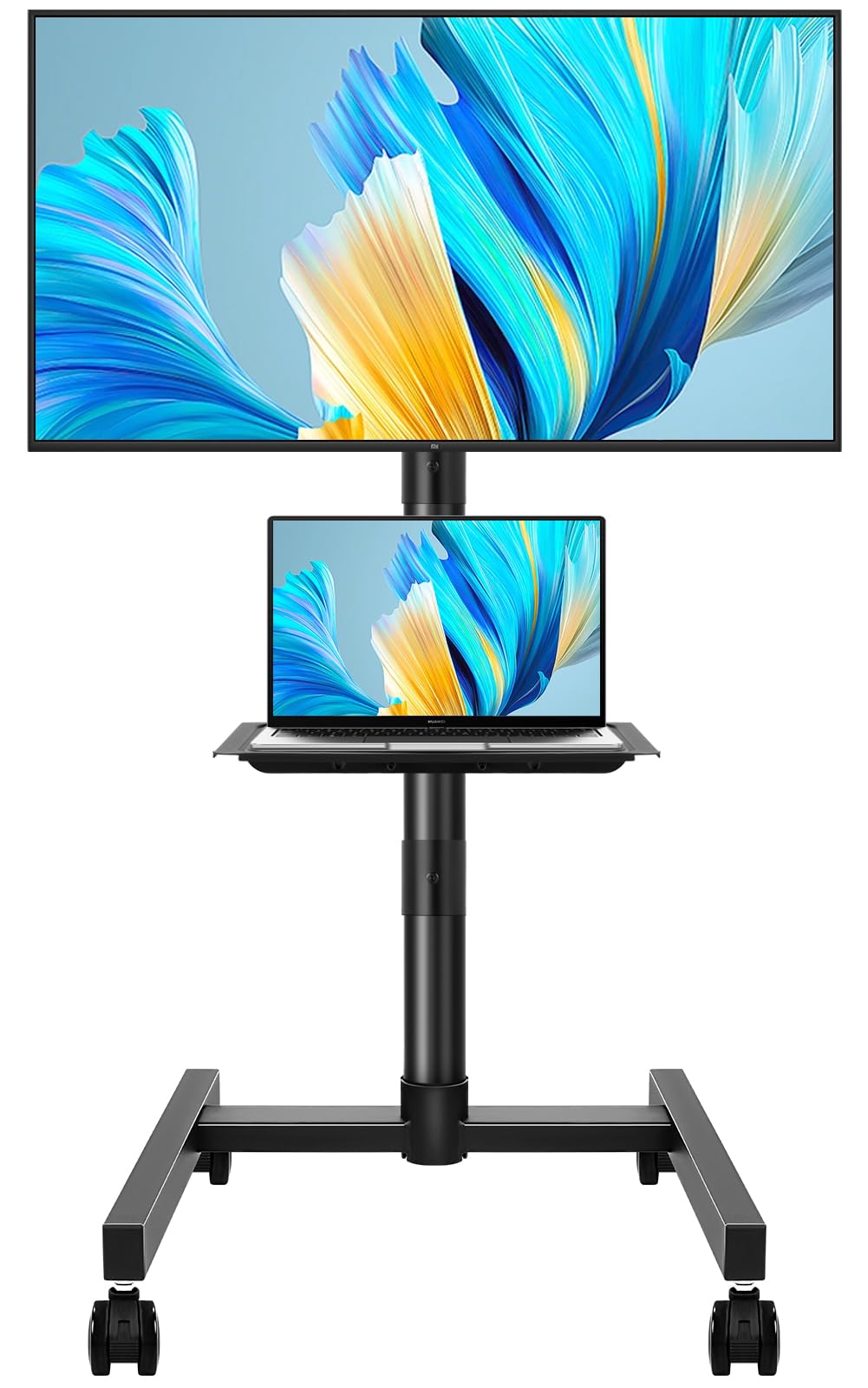 Rolling TV Stand with Wheels for 32-55Inch Screens up to 55lbs Black H33953