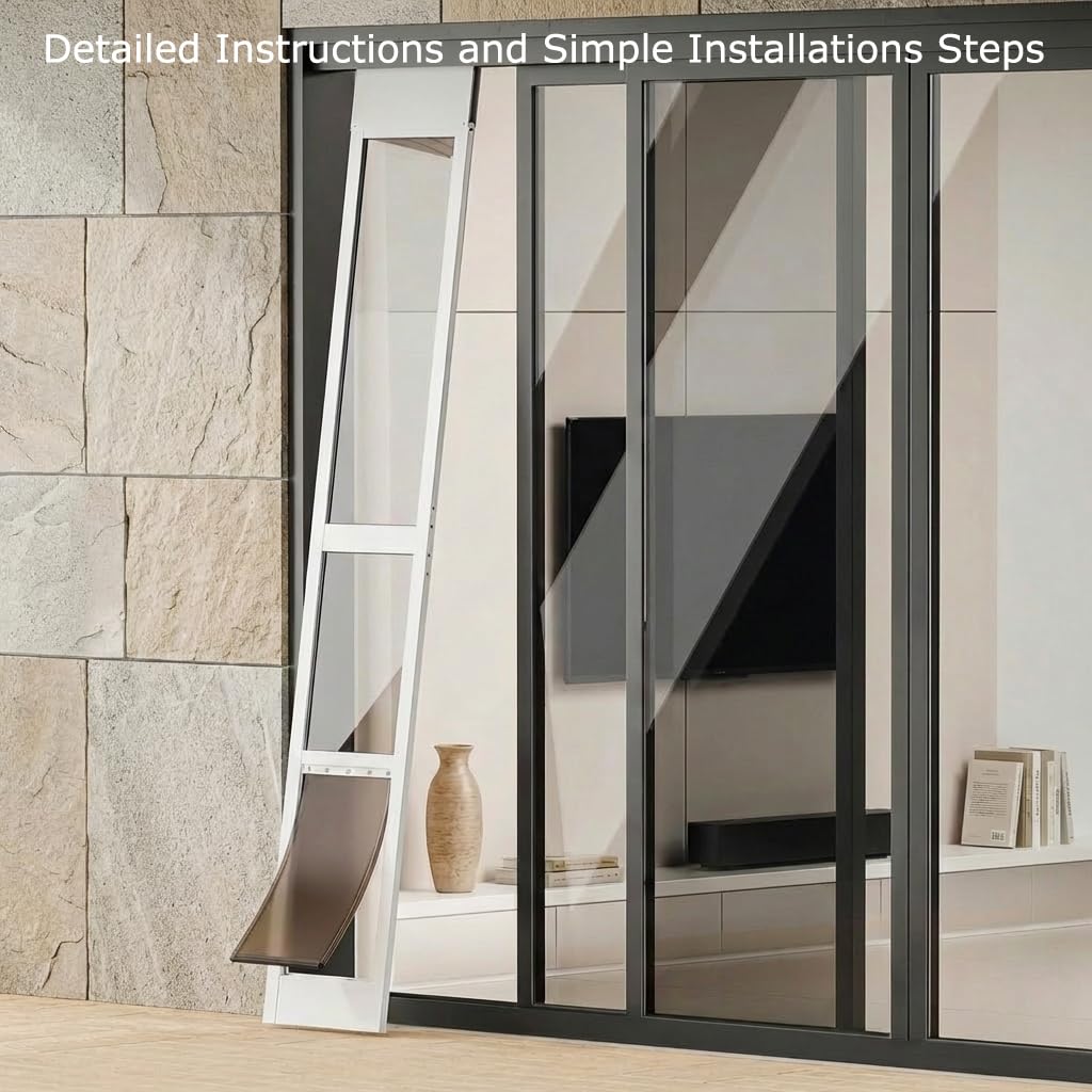 Adjustable Height Aluminum Frame Sliding Glass Door Dog Door M5031