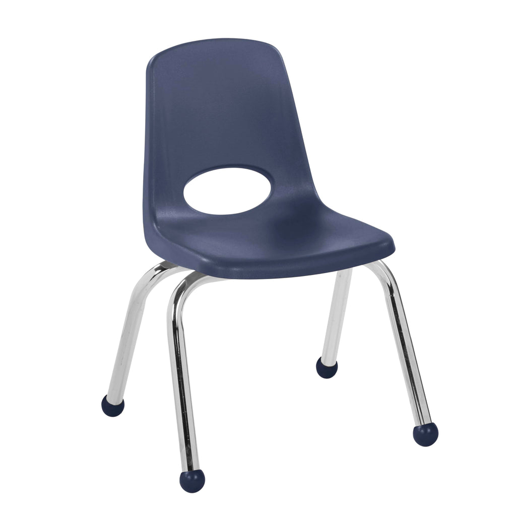 12" School Stack Chair with Ball Glides, Navy, 6-Pack X4736