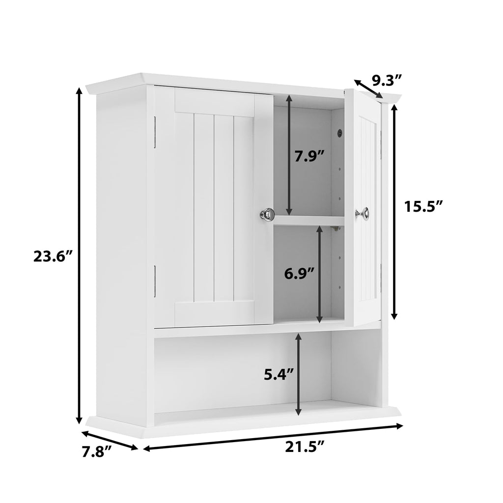 Wall Mount Bathroom Cabinet with 2 Doors and Open Shelf N708