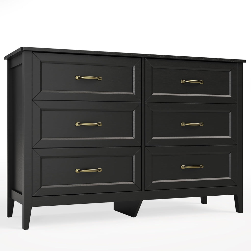 Black 6 Drawer Dresser J6111