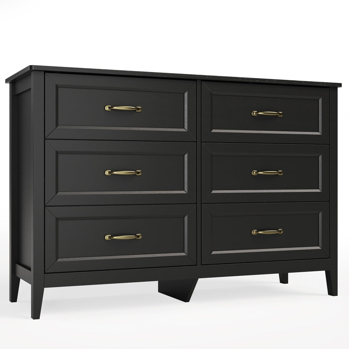 Black 6 Drawer Dresser J6111