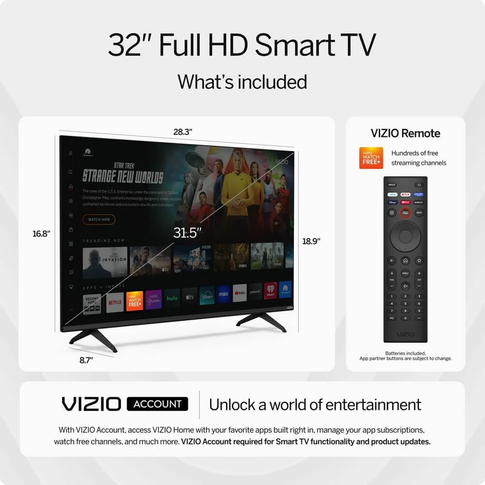 32 Inch Full Array LED Smart HD TV 720p I856