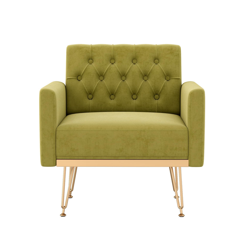Green Velvet Accent Chair with Arm J992821