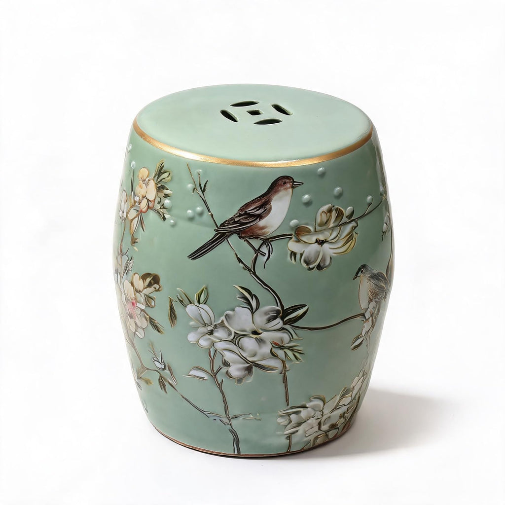 Hand-Painted Blue White Ceramic Garden Stool I1571