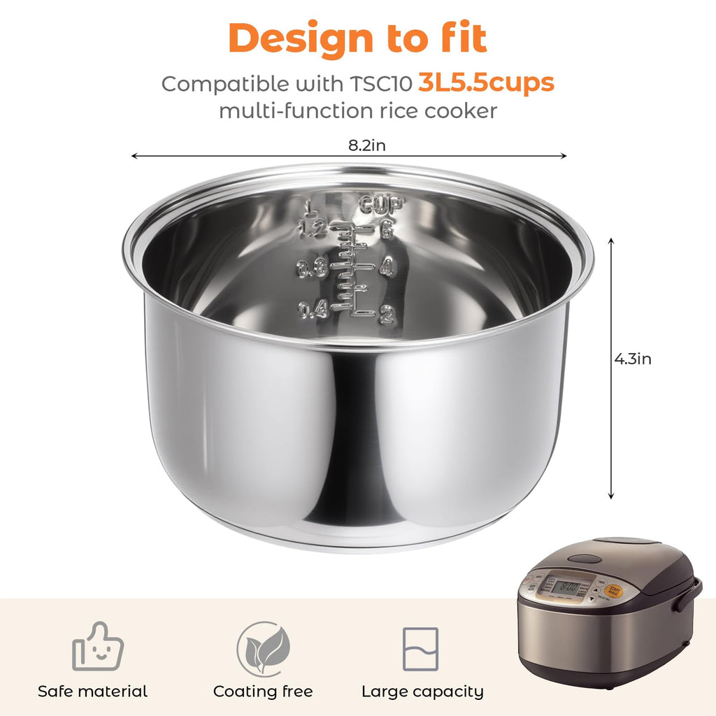 304 Stainless Steel Inner Pot 5.5 Cups Rice Cooker I628537