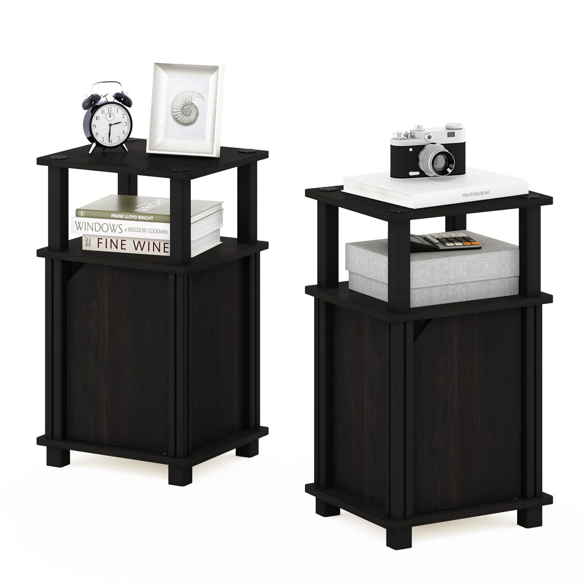 3-Tier Telephone Table with Cabinet, Set of 2 T61746
