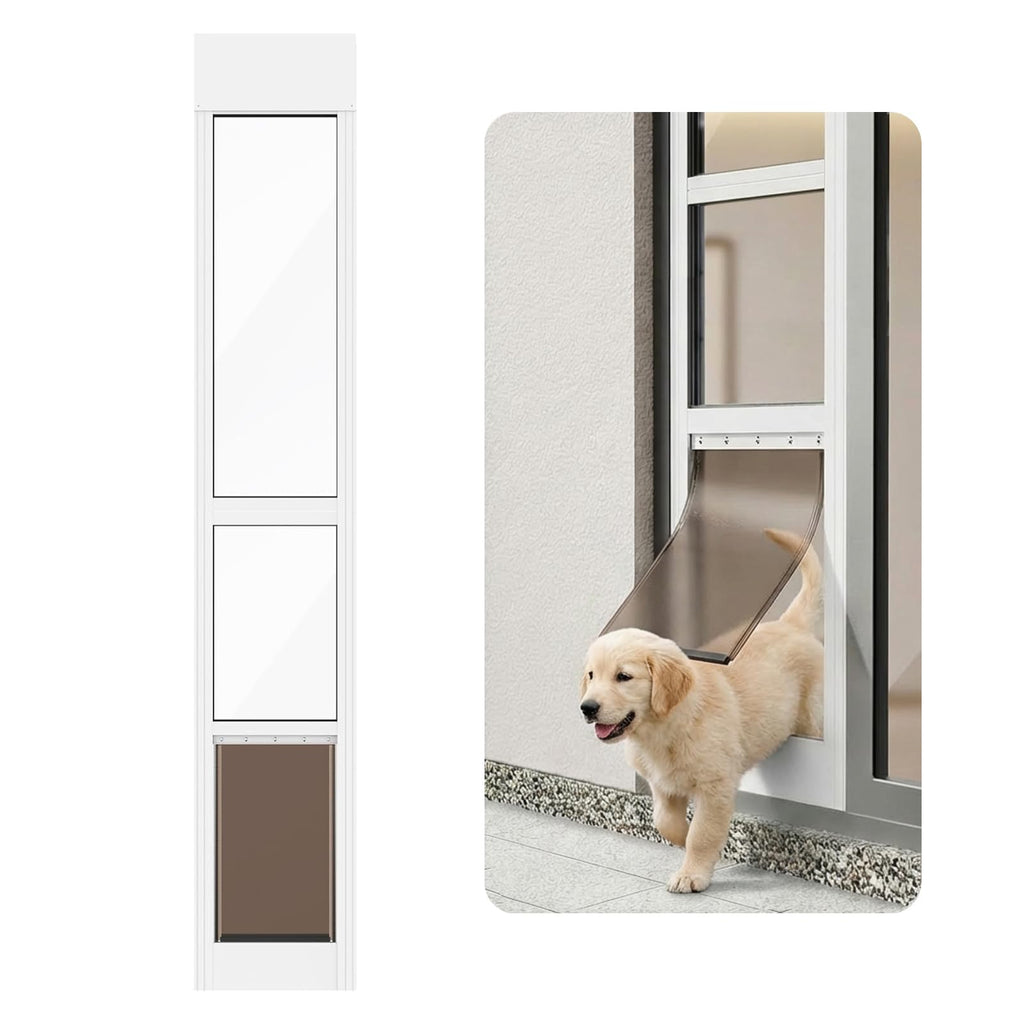 Adjustable Height Aluminum Frame Sliding Glass Door Dog Door M5031
