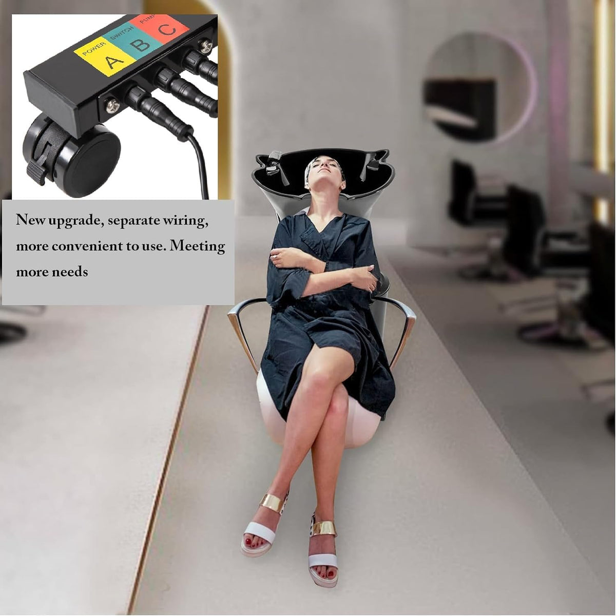 Portable Plastic Shampoo Unit with Electric Pump Z560692
