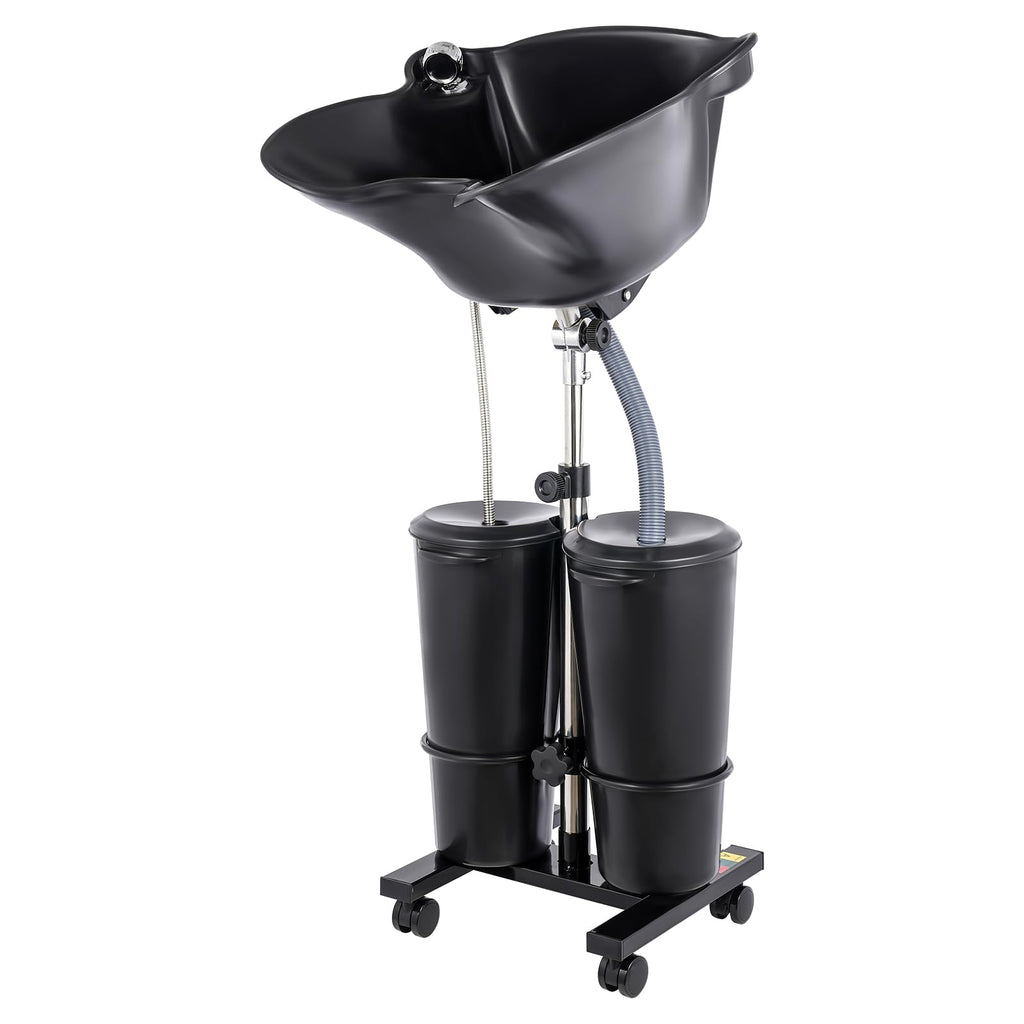 Portable Shampoo Basin with 2 Buckets, Height Adjustable Y805