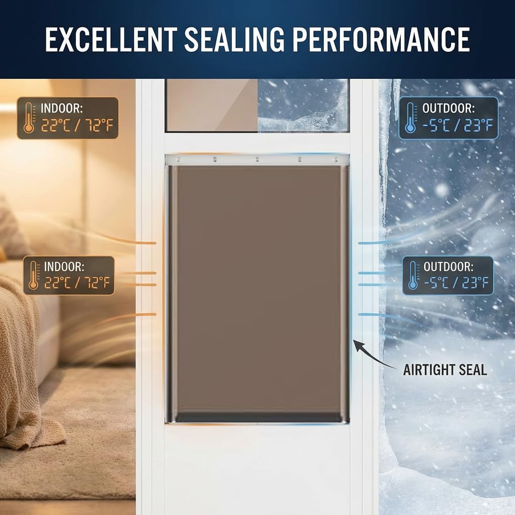 Adjustable Height Aluminum Frame Sliding Glass Door Dog Door M5031