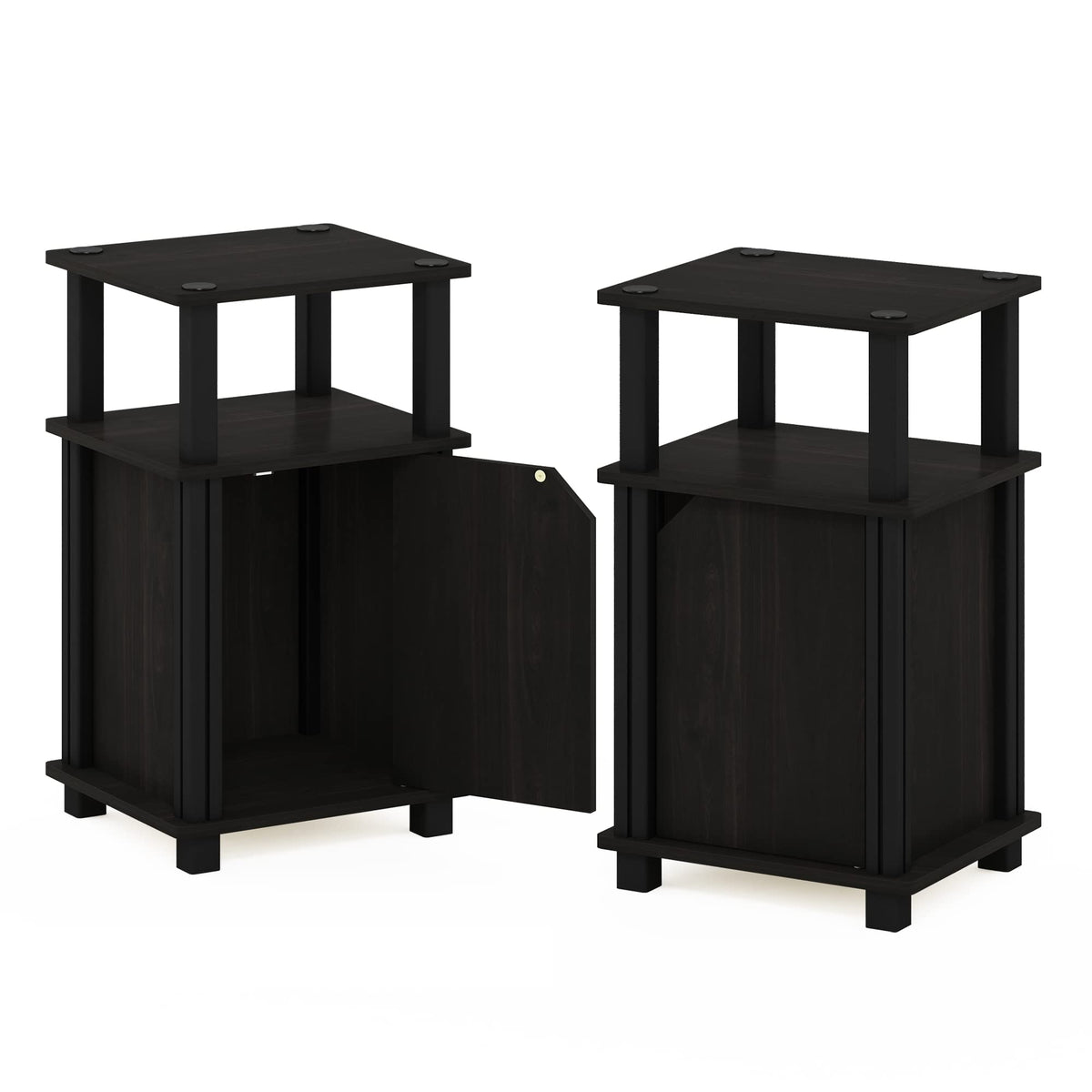 3-Tier Telephone Table with Cabinet, Set of 2 T61746