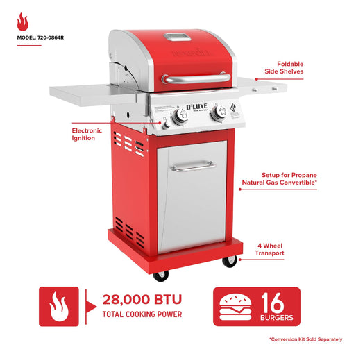 2 Burner Gas Grill with Foldable Shelves X948993
