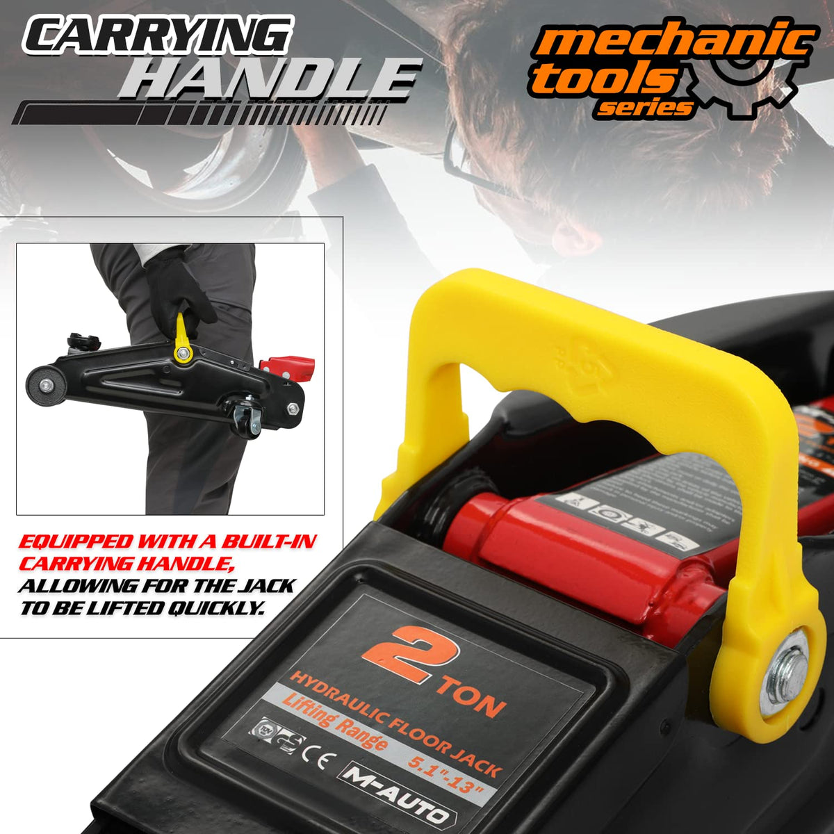 2 Ton Hydraulic Trolley Jack Car Lift with Storage Case J656799