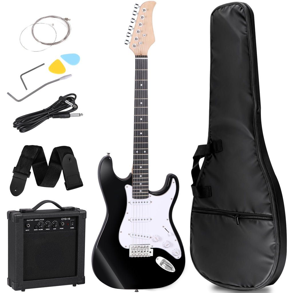 39 Inch Full Size Electric Guitar Kit with Strap, Amp, Case Bag and Strings I3672