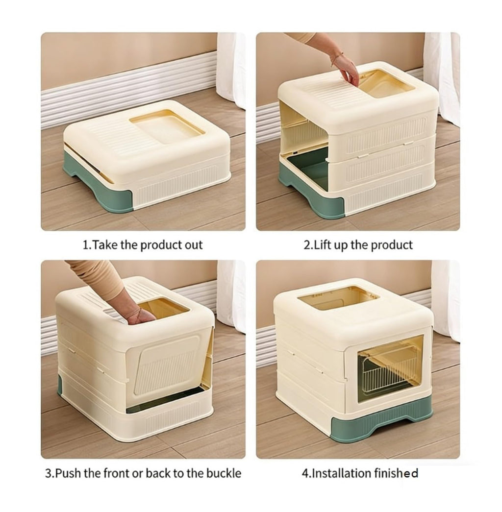 Fully Enclosed Cat Litter Box with Lid and Drawer Y231569