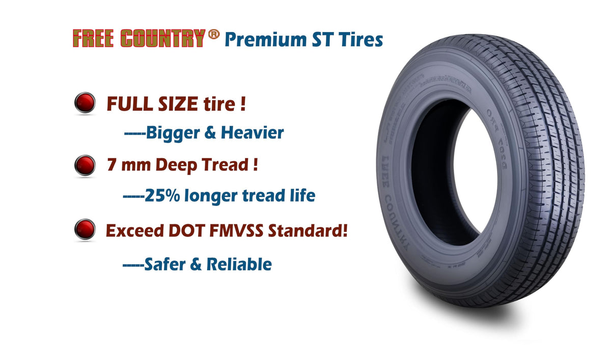 ST205/75R15 Trailer Tires Set of 4 F43606