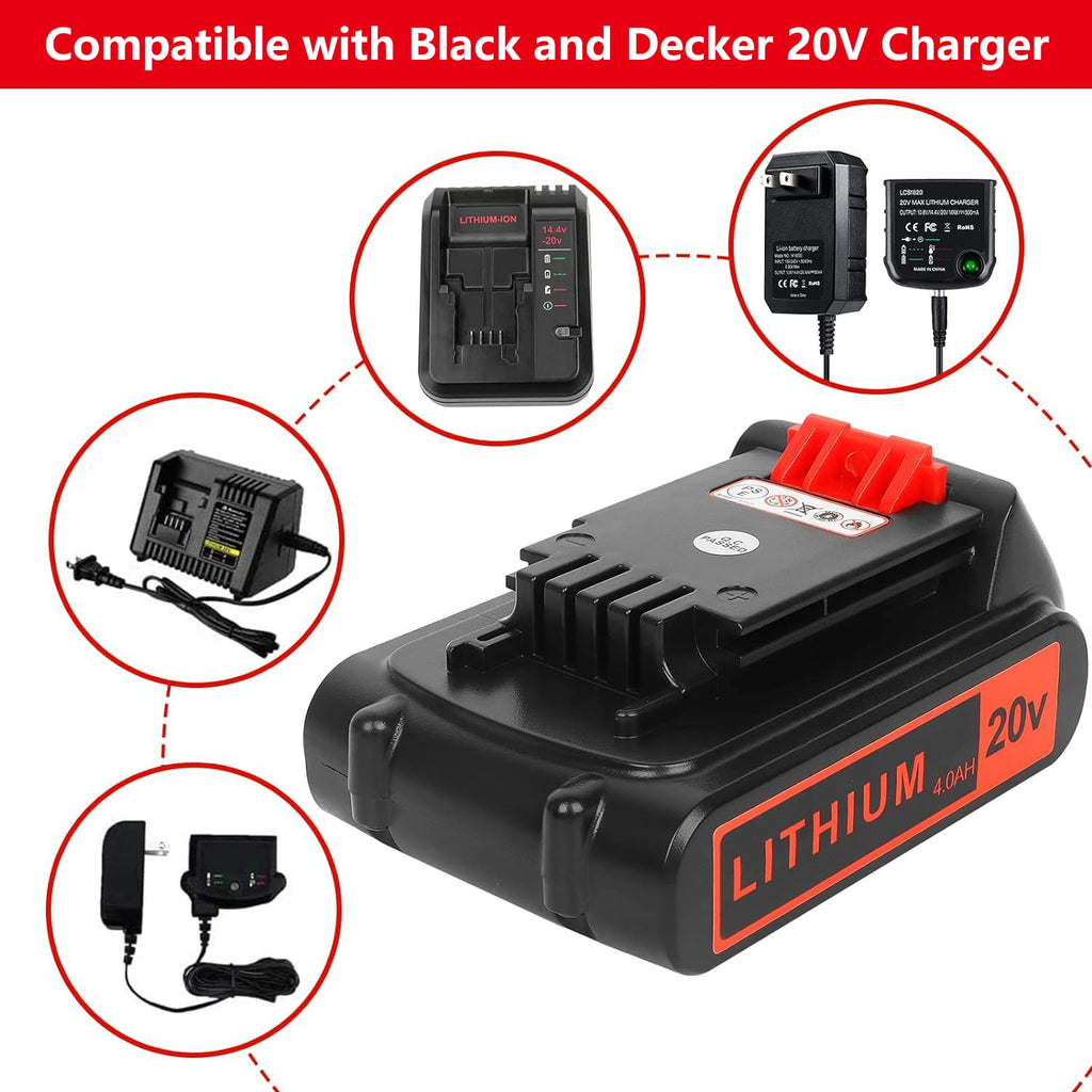 2 Pack 4000mAh 20V Lithium Ion Battery H45875