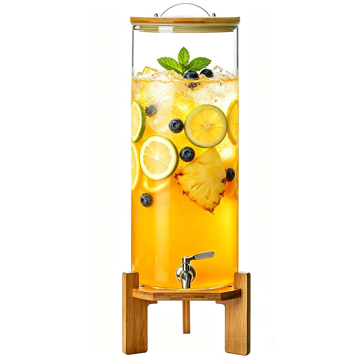 3.5 Gallon Glass Beverage Dispenser with Stand S9710