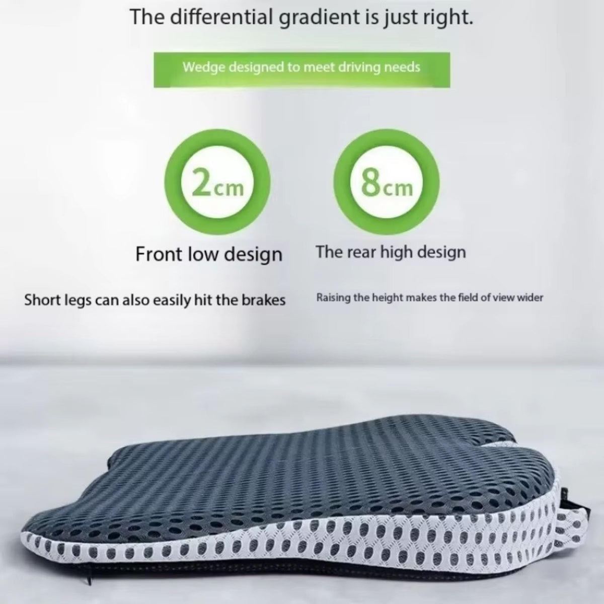 Grey Memory Foam Car Seat Booster Cushion B3179