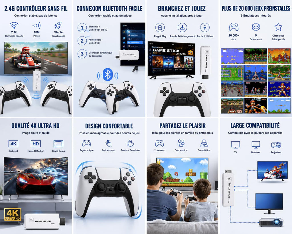 Retro Gaming Console 4K HDMI with 20,000+ Built-in Classic Video Games L166