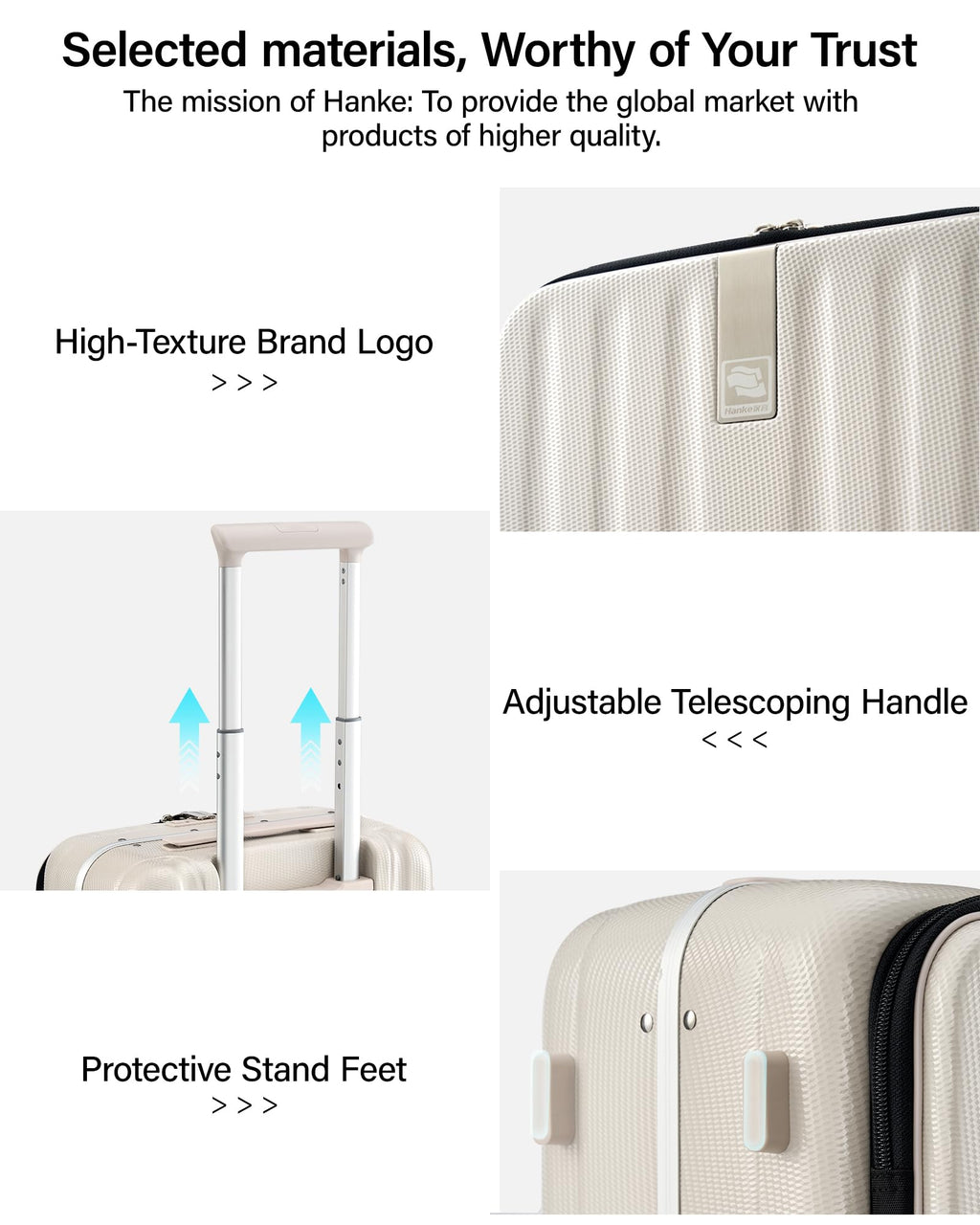 20 Inch Carry On Luggage with Wheels PC Hard Shell Suitcase B108