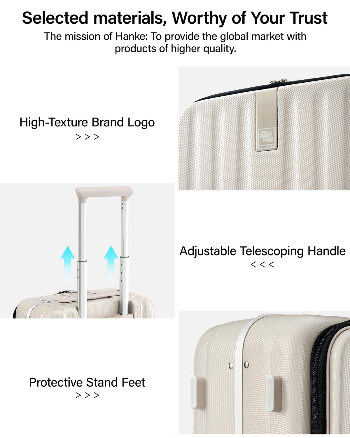 20 Inch Carry On Luggage with Wheels PC Hard Shell Suitcase B108