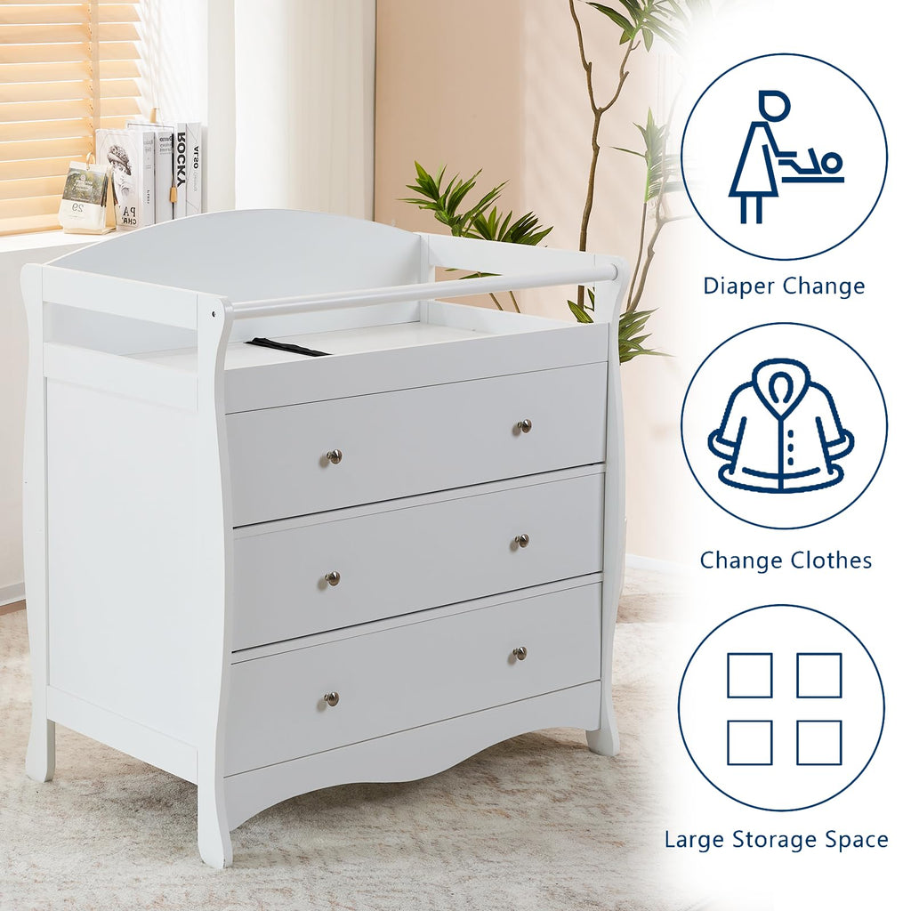 White Changing Table Dresser B772