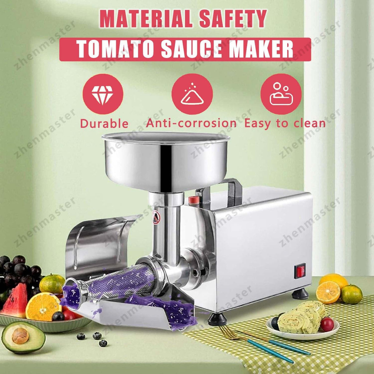 450W Stainless Steel Electric Tomato Strainer T4277