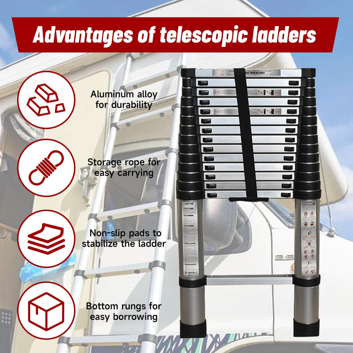 Aluminum Telescopic Ladder A25048