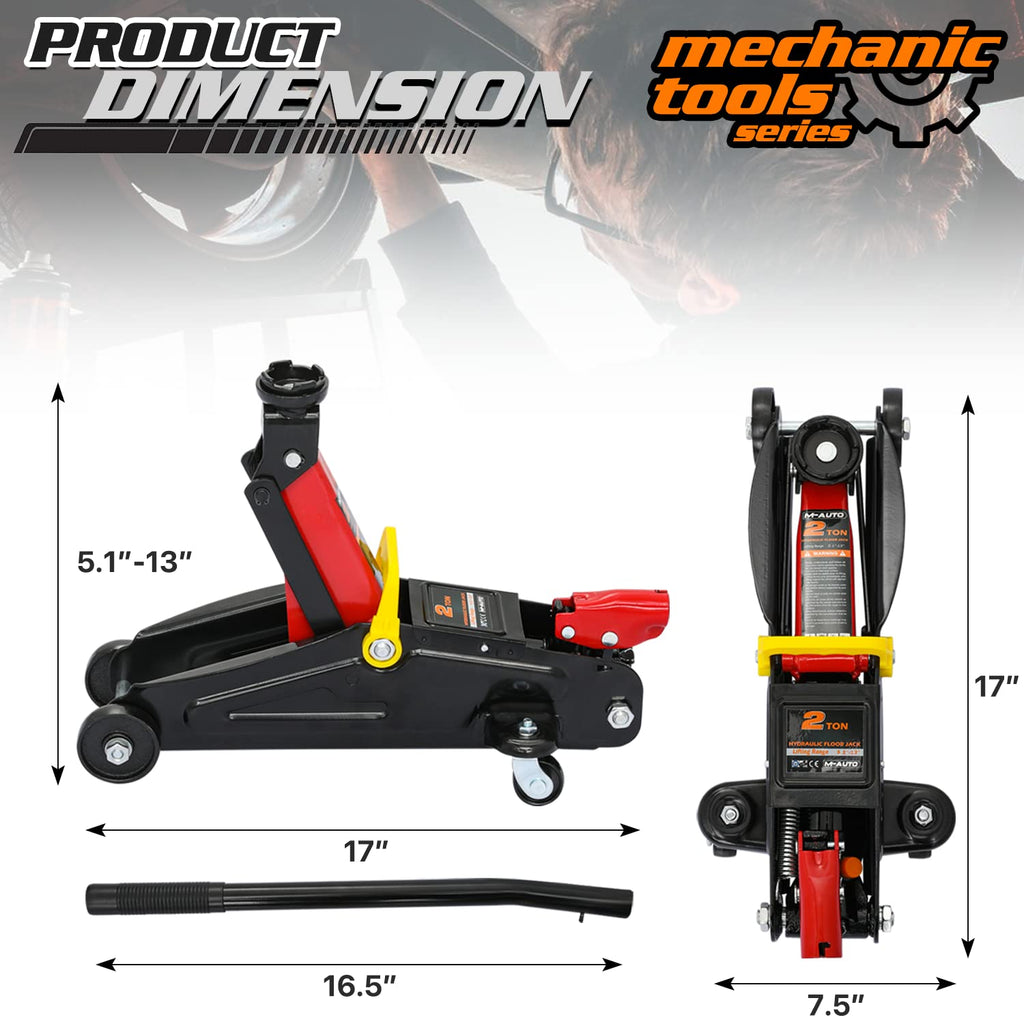 2 Ton Hydraulic Trolley Jack Car Lift with Storage Case J656799