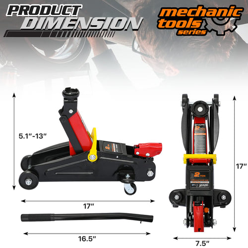 2 Ton Hydraulic Trolley Jack Car Lift with Storage Case J656799