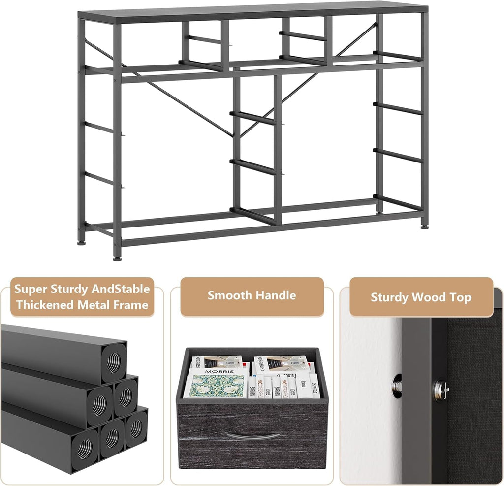 10 Drawer Fabric Dresser with Wood Top K850449