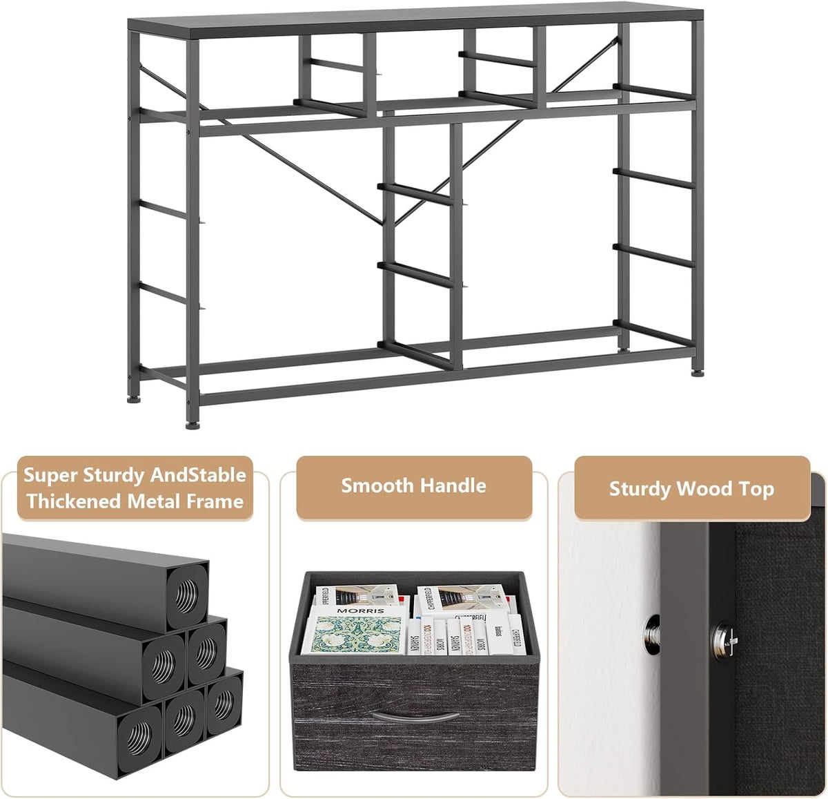 10 Drawer Fabric Dresser with Wood Top K850449