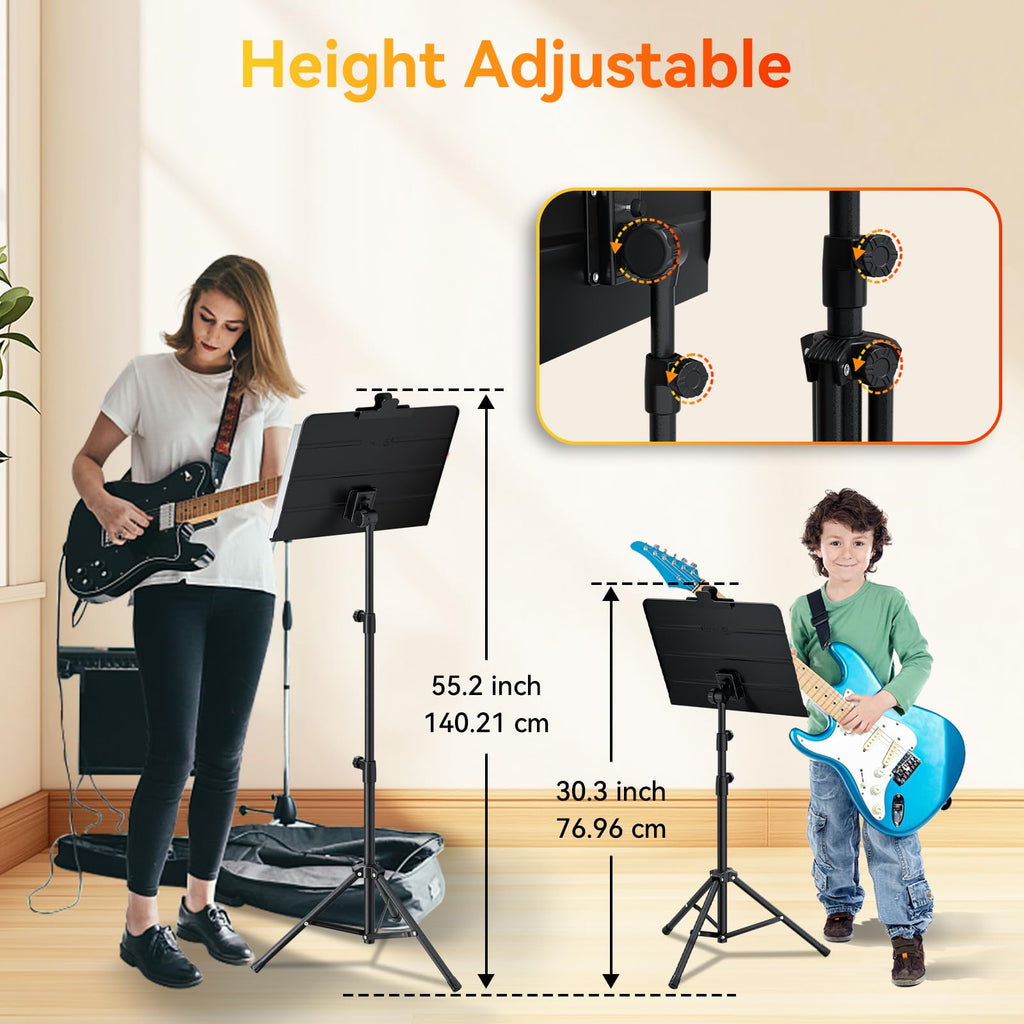 Folding Sheet Music Stand & Desktop Book Stand with Carrying Bag E558