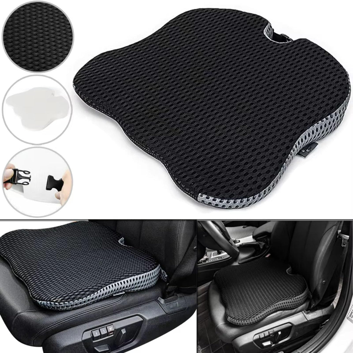 Grey Memory Foam Car Seat Booster Cushion B3179